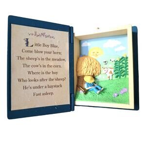 Vintage Hallmark Christmas Ornament Little Boy Blue Mother Goose Book 97 3D